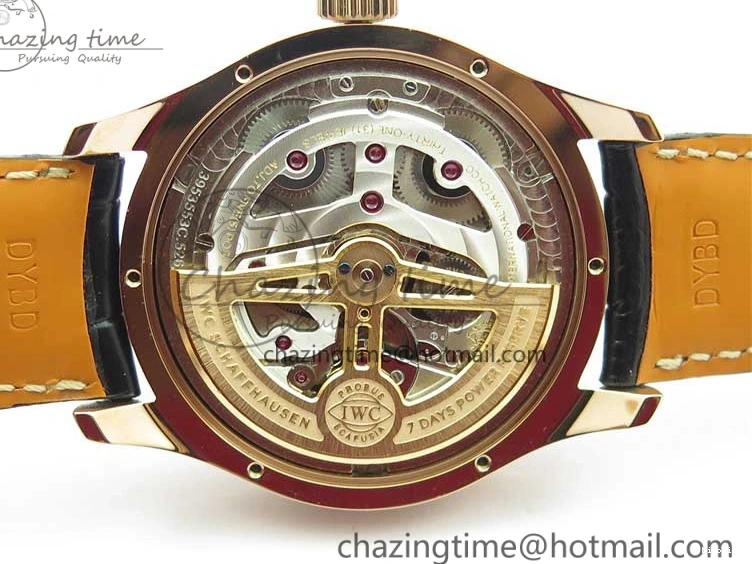 MIROTIME 0223 Premium Portugieser Perpetual Calendar IW503302 RG V9F 1:1 Best Edition Blue Dial on Black Leather Strap A 7098